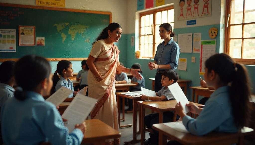 practicing dialouge in classroom